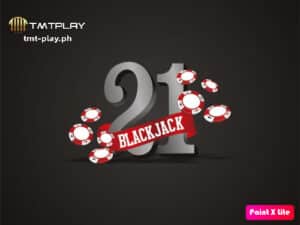 Ang larawan ay graphic na may "21" ,"blackjack" at mga chips