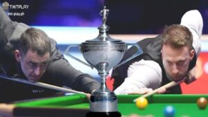 Ang larawang ito ay pinapakita ang mga manlalaro ng Snooker World Championship